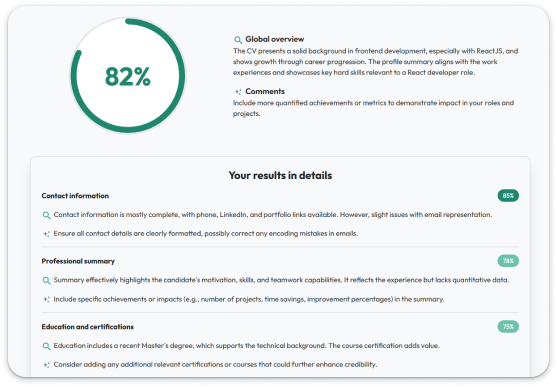 result for resume